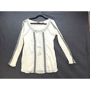 Art and Soul‎ Sz L Embroidered  Guaze Tassel Long Tunic Artsy Witchy Boho Fairy